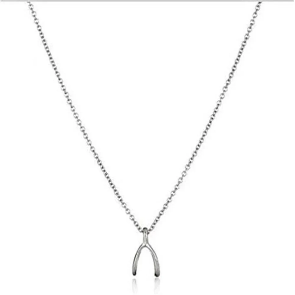 Wishbone Necklace – “Thanks!” Gratitude-Inspired Gift Jewelry Friendship Minimal